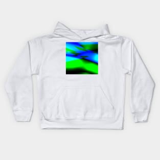 Blue green black abstract art Kids Hoodie